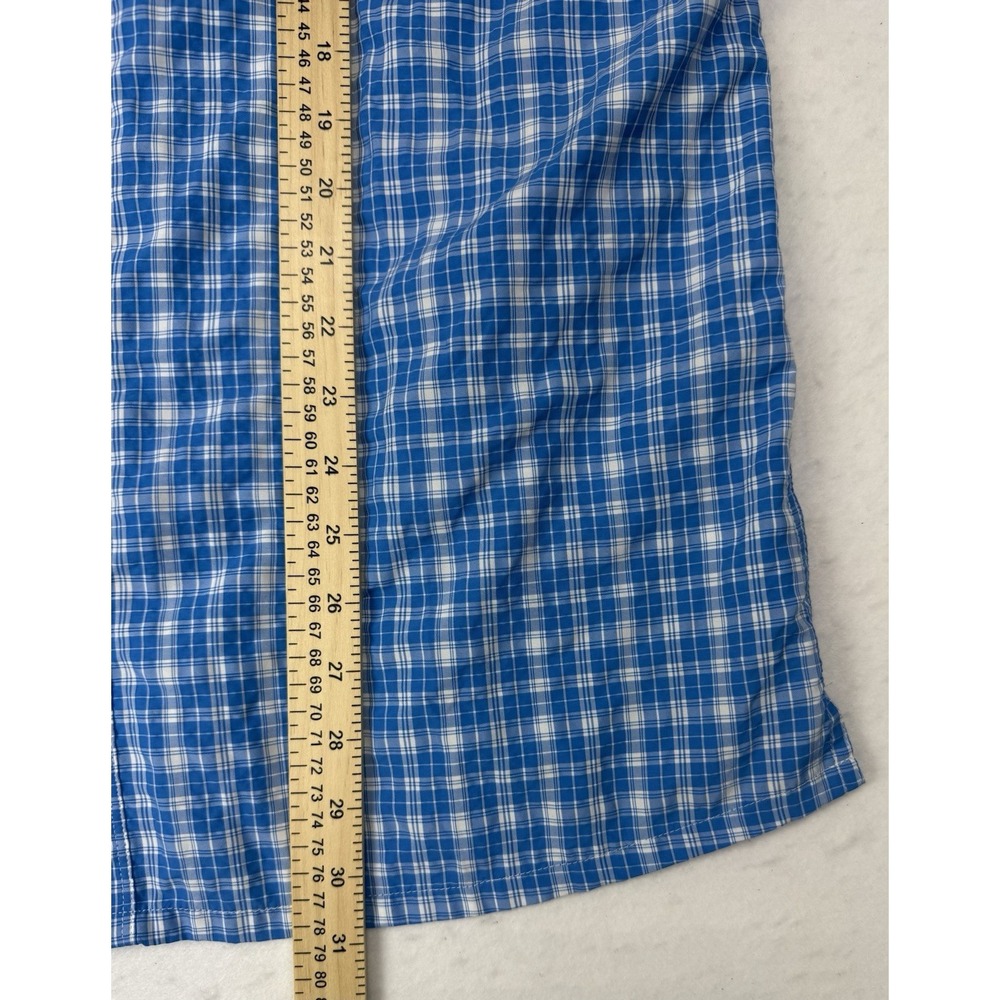 Simms Fishing Shirt Men L Blue Plaid Outdoors Hiking Lightweight Nylon Blend - Picture 7 of 7